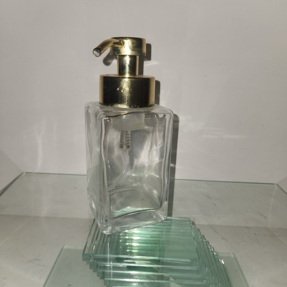 Heavy Glass and Gold tones soap dispenser